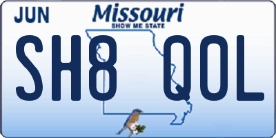 MO license plate SH8Q0L