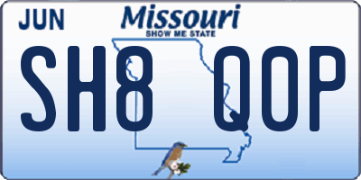 MO license plate SH8Q0P