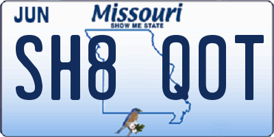 MO license plate SH8Q0T