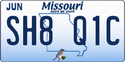 MO license plate SH8Q1C