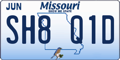 MO license plate SH8Q1D