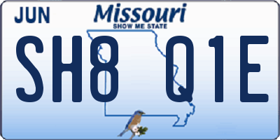 MO license plate SH8Q1E