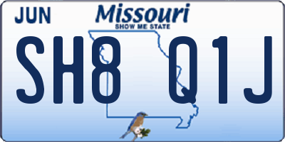 MO license plate SH8Q1J