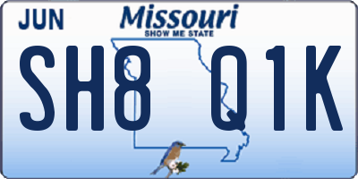 MO license plate SH8Q1K