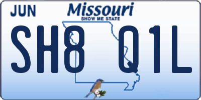 MO license plate SH8Q1L