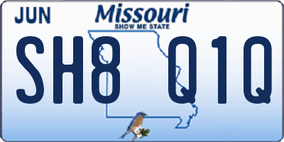 MO license plate SH8Q1Q