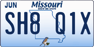 MO license plate SH8Q1X