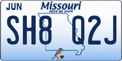 MO license plate SH8Q2J