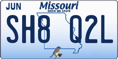 MO license plate SH8Q2L