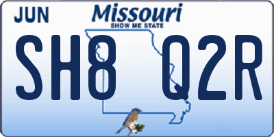 MO license plate SH8Q2R