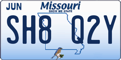 MO license plate SH8Q2Y