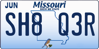 MO license plate SH8Q3R