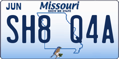 MO license plate SH8Q4A