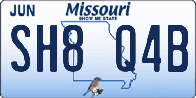 MO license plate SH8Q4B