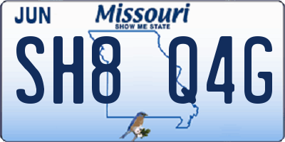 MO license plate SH8Q4G