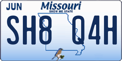 MO license plate SH8Q4H