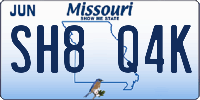 MO license plate SH8Q4K