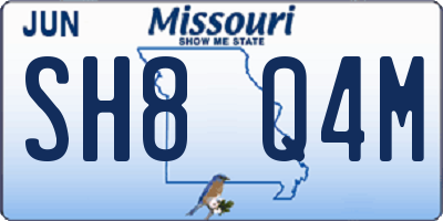 MO license plate SH8Q4M