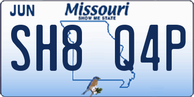 MO license plate SH8Q4P