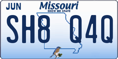 MO license plate SH8Q4Q