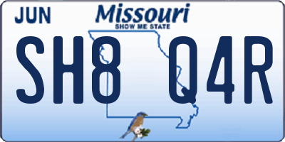 MO license plate SH8Q4R