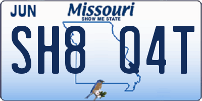 MO license plate SH8Q4T