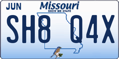 MO license plate SH8Q4X