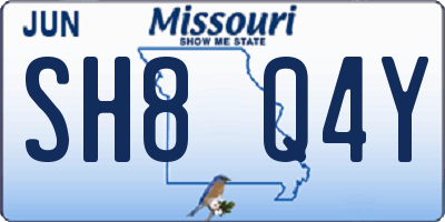 MO license plate SH8Q4Y