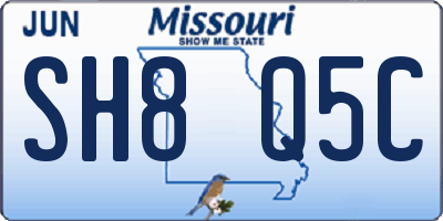 MO license plate SH8Q5C