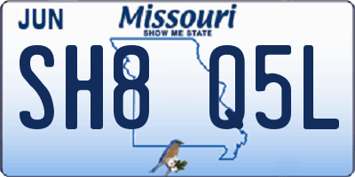 MO license plate SH8Q5L