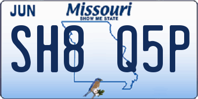 MO license plate SH8Q5P