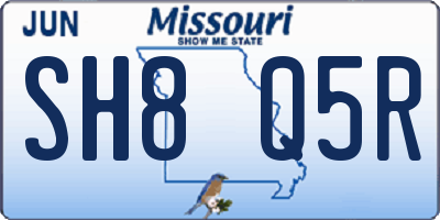MO license plate SH8Q5R