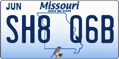 MO license plate SH8Q6B