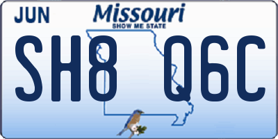 MO license plate SH8Q6C