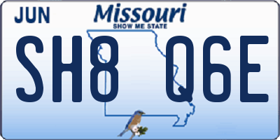 MO license plate SH8Q6E