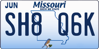 MO license plate SH8Q6K