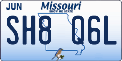 MO license plate SH8Q6L