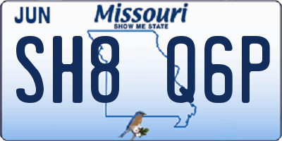 MO license plate SH8Q6P