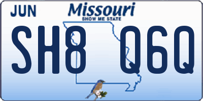 MO license plate SH8Q6Q