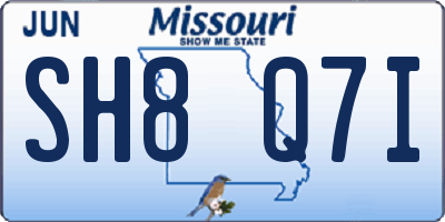 MO license plate SH8Q7I