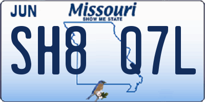 MO license plate SH8Q7L