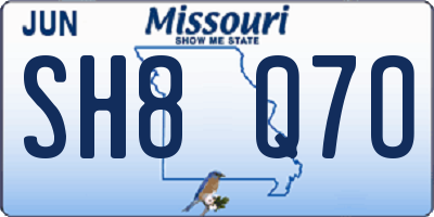 MO license plate SH8Q7O