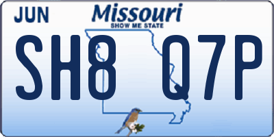 MO license plate SH8Q7P