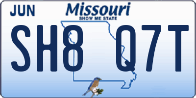 MO license plate SH8Q7T