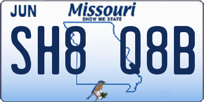 MO license plate SH8Q8B