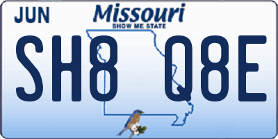 MO license plate SH8Q8E