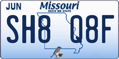 MO license plate SH8Q8F
