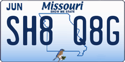 MO license plate SH8Q8G