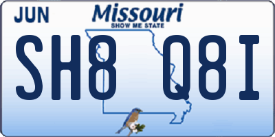 MO license plate SH8Q8I