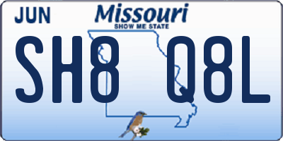 MO license plate SH8Q8L